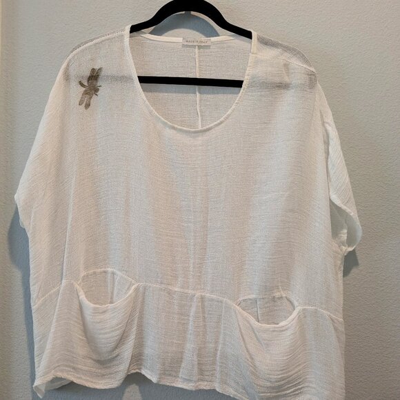 Made in Italy NWOT One Size White Top - Picture 1 of 7